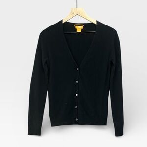 Joe Fresh Black 100% Cashmere V-Neck Button Front Cardigan Sweater Women’s XS